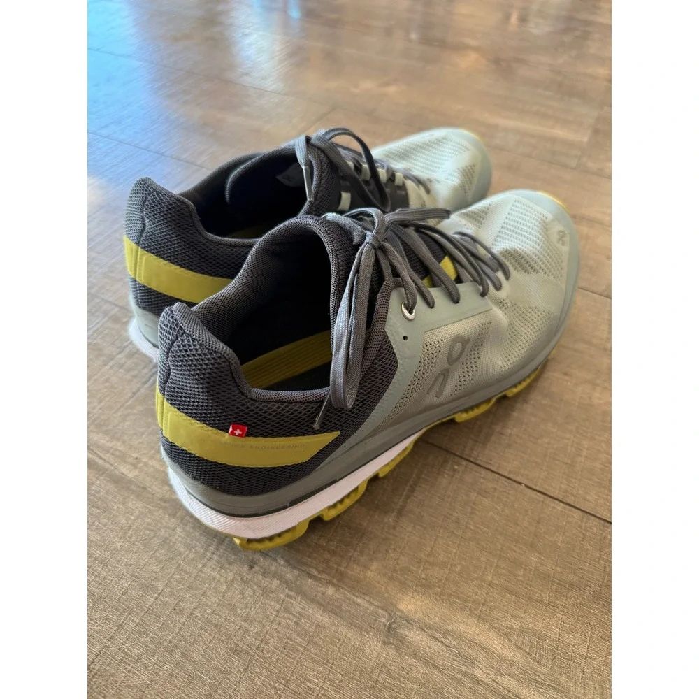 On Running Cloudswift Mens Running Shoes Size 12.5 US Grey‎ Yellow Outdoor
